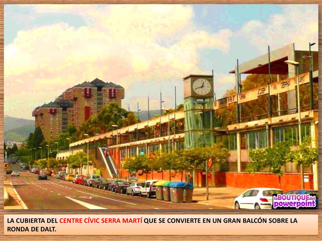 LA CUBIERTA DEL CENTRE CÍVIC SERRA MARTÍ QUE SE CONVIERTE EN UN GRAN BALCÓN SOBRE LA RONDA DE DALT.