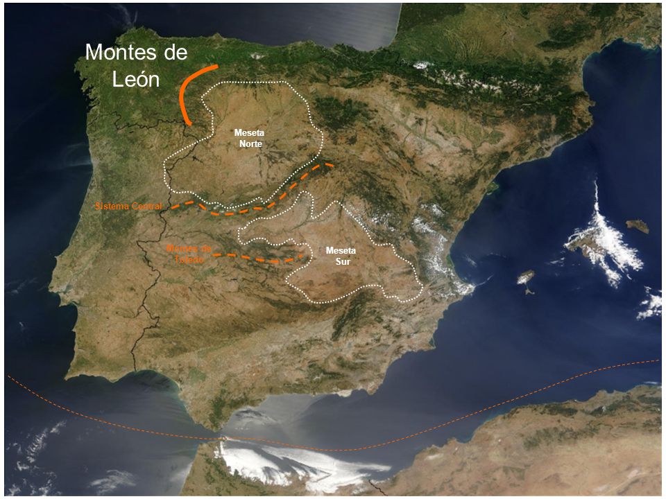 Montes de León Meseta Norte Sistema Central Montes de Meseta Toledo