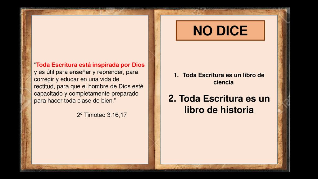 NO DICE 2. Toda Escritura es un libro de historia