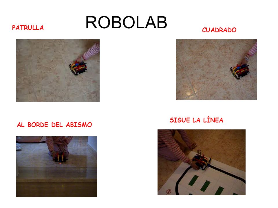 ROBOLAB PATRULLA CUADRADO SIGUE LA LÍNEA AL BORDE DEL ABISMO