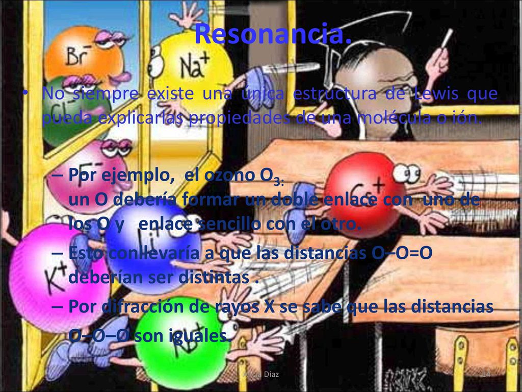 Resonancia. No siempre existe una única estructura de Lewis que pueda explicarlas propiedades de una molécula o ión.
