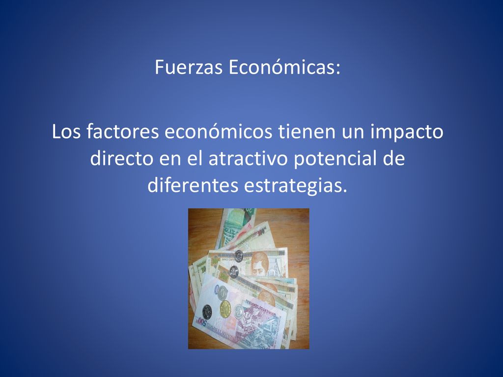 Fuerzas Económicas: Los factores económicos tienen un impacto directo en el atractivo potencial de diferentes estrategias.