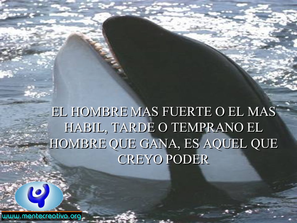 EL HOMBRE MAS FUERTE O EL MAS HABIL, TARDE O TEMPRANO EL HOMBRE QUE GANA, ES AQUEL QUE CREYO PODER