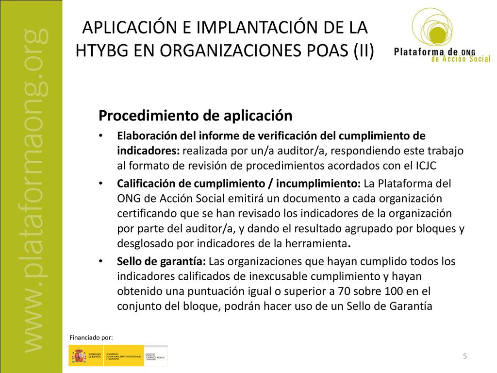 APLICACIÓN E IMPLANTACIÓN DE LA HTYBG EN ORGANIZACIONES POAS (II)