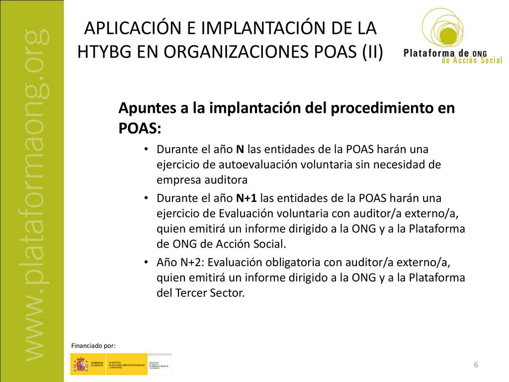 APLICACIÓN E IMPLANTACIÓN DE LA HTYBG EN ORGANIZACIONES POAS (II)