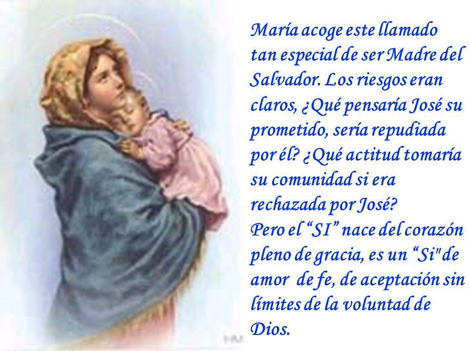 María acoge este llamado tan especial de ser Madre del Salvador