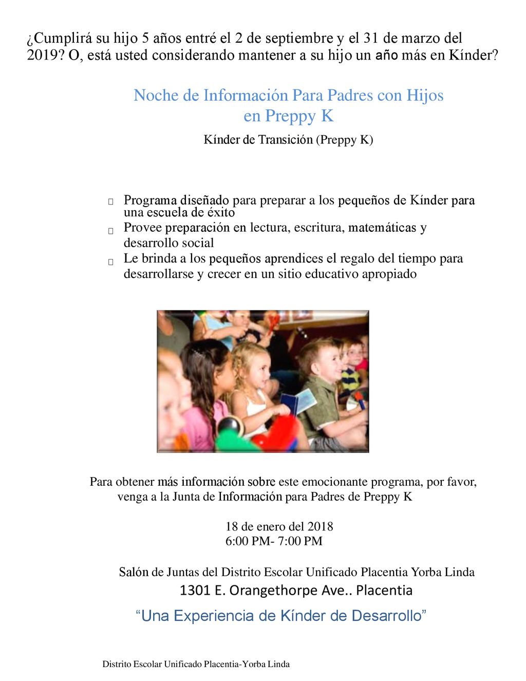 en Preppy K Noche de Información Para Padres con Hijos