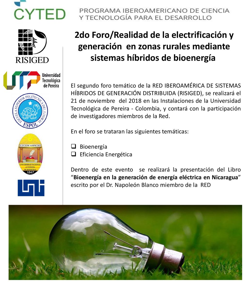 2do Foro/Realidad de la electrificación y generación en zonas rurales mediante sistemas híbridos de bioenergía