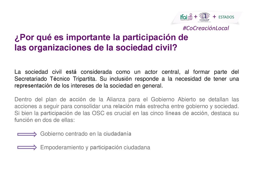 ¿Por qué es importante la participación de las organizaciones de la sociedad civil