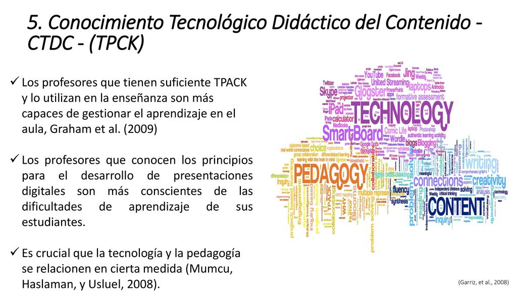 5. Conocimiento Tecnológico Didáctico del Contenido - CTDC - (TPCK)