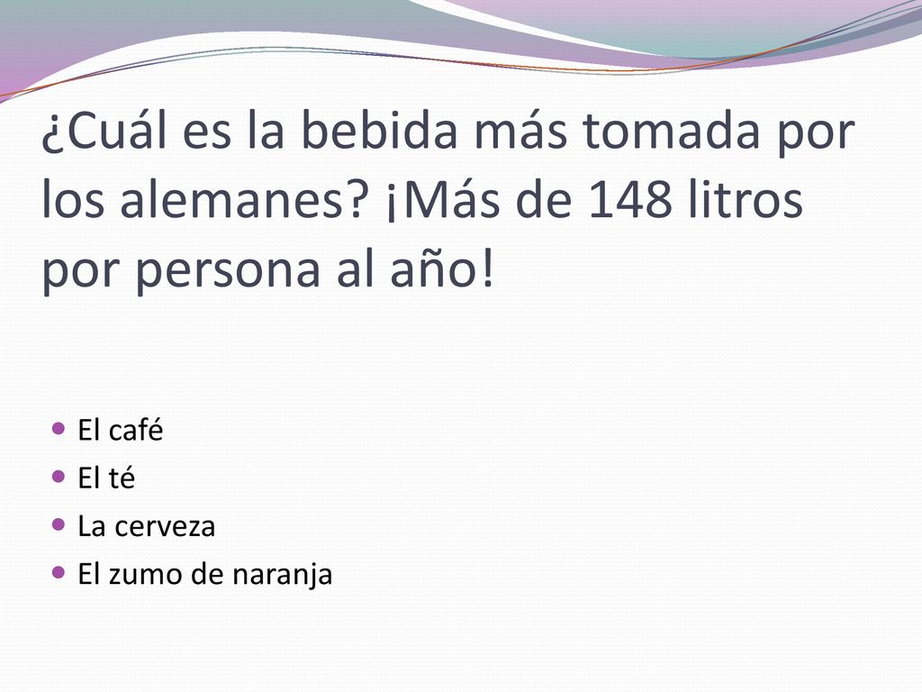 ¿Cuál es la bebida más tomada por los alemanes
