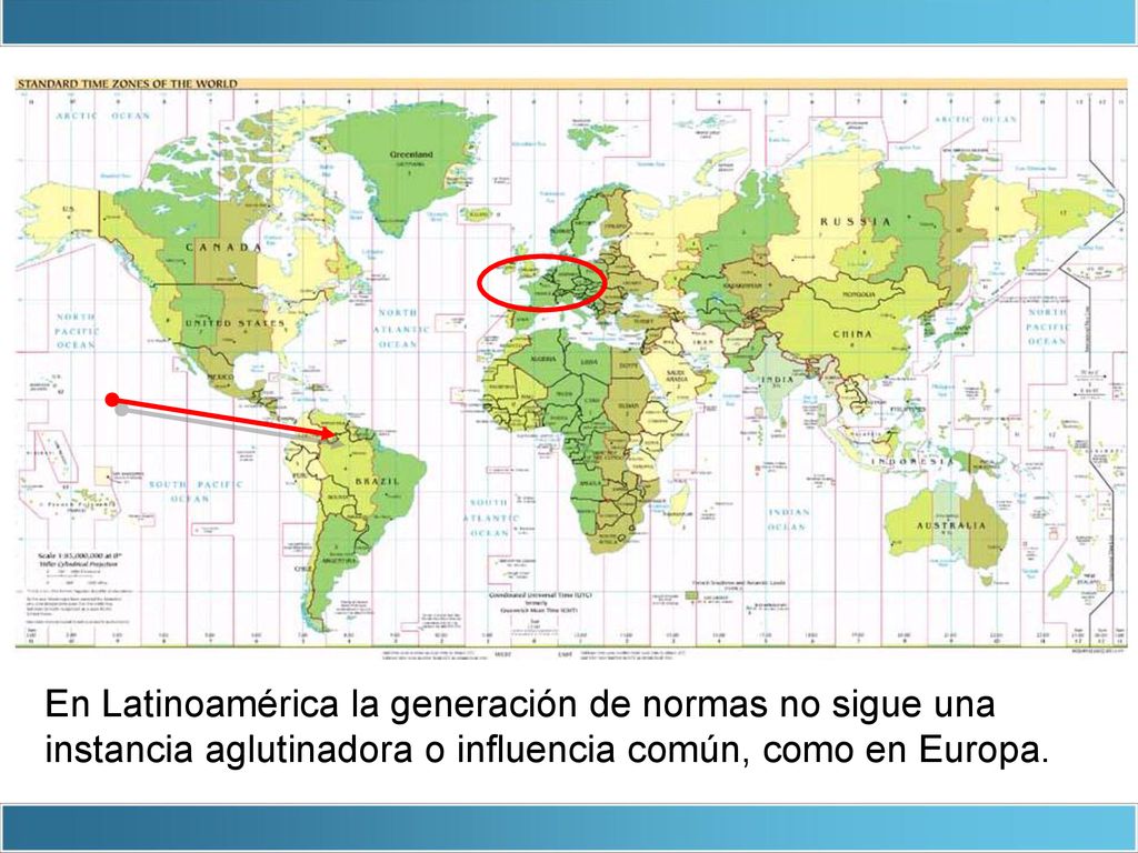 En Latinoamérica la generación de normas no sigue una instancia aglutinadora o influencia común, como en Europa.
