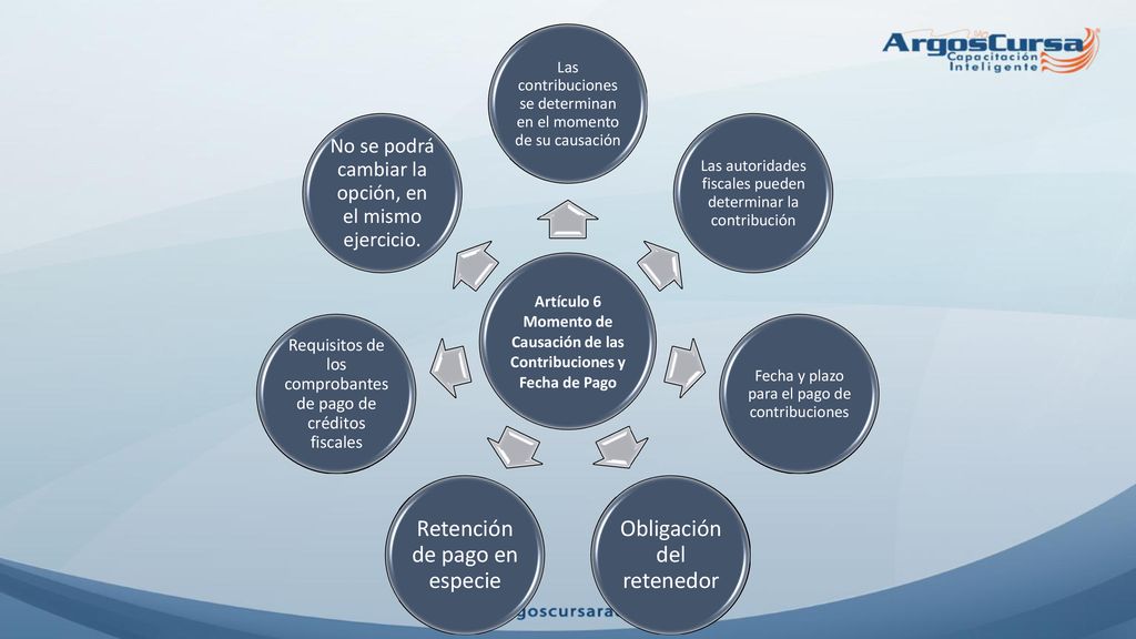 Artículo 6 Momento de Causación de las Contribuciones y Fecha de Pago