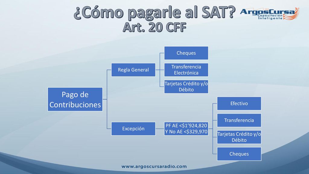 ¿Cómo pagarle al SAT Art. 20 CFF Pago de Contribuciones Cheques