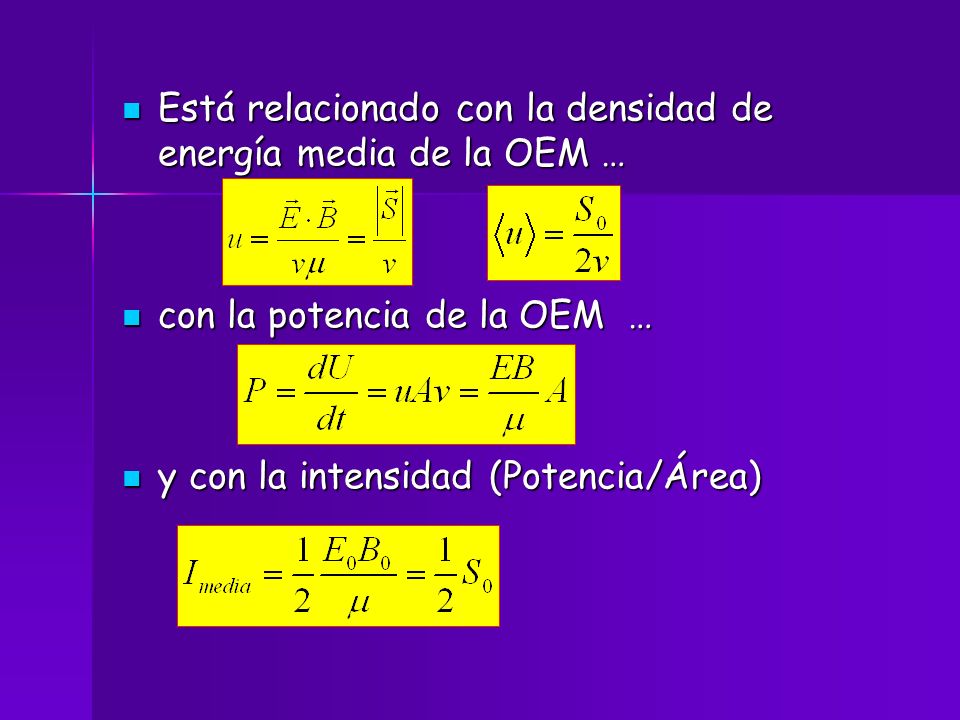 Está relacionado con la densidad de energía media de la OEM …