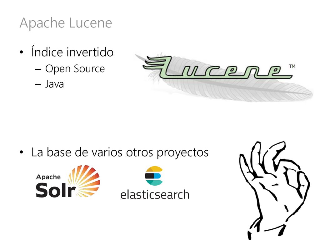 Apache Lucene Índice invertido La base de varios otros proyectos
