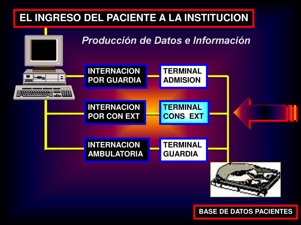 EL INGRESO DEL PACIENTE A LA INSTITUCION BASE DE DATOS PACIENTES