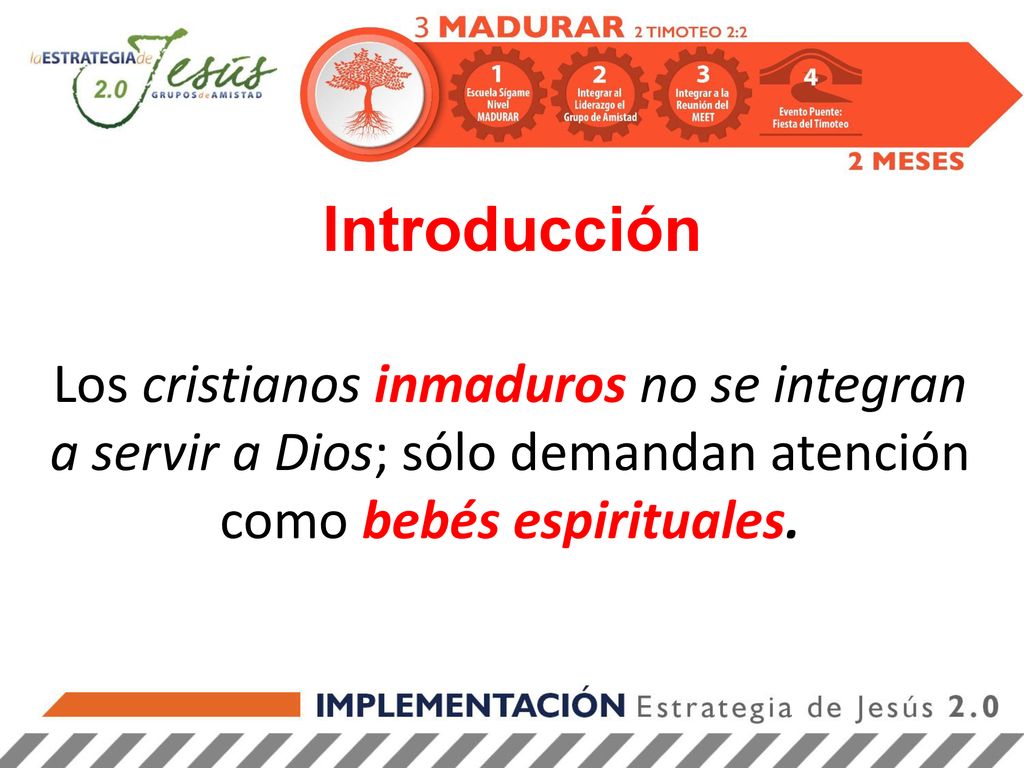 Introducción Los cristianos inmaduros no se integran a servir a Dios; sólo demandan atención como bebés espirituales.