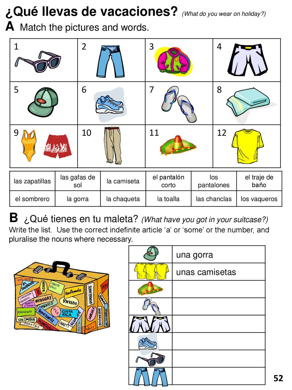 ¿Qué llevas de vacaciones (What do you wear on holiday )