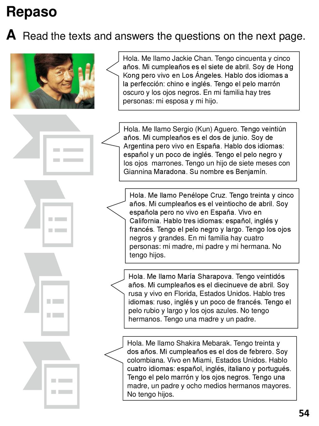 A Read the texts and answers the questions on the next page.