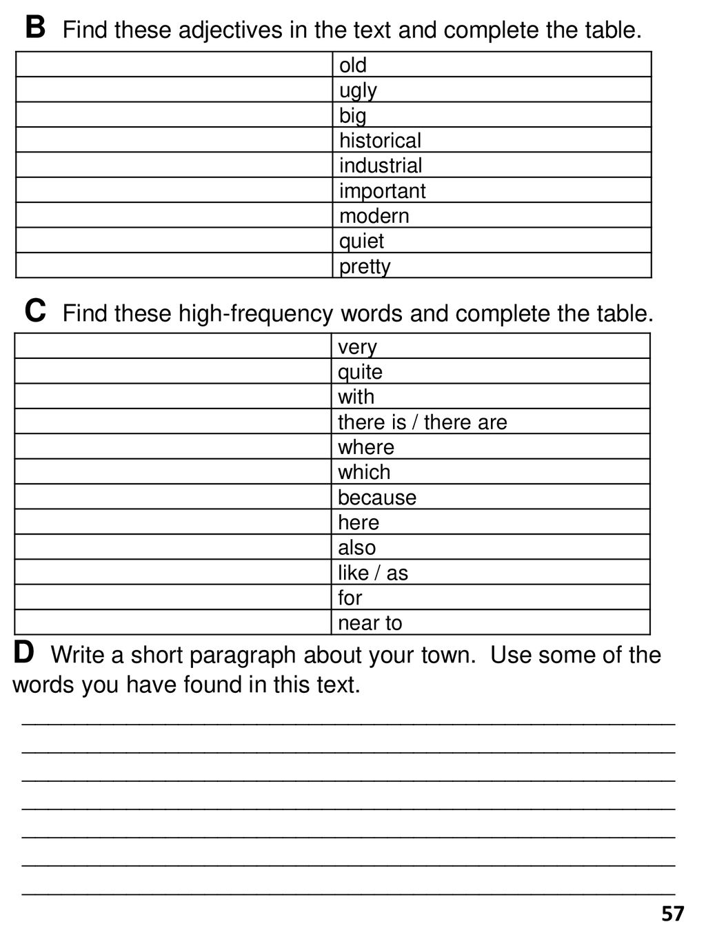 B Find these adjectives in the text and complete the table.