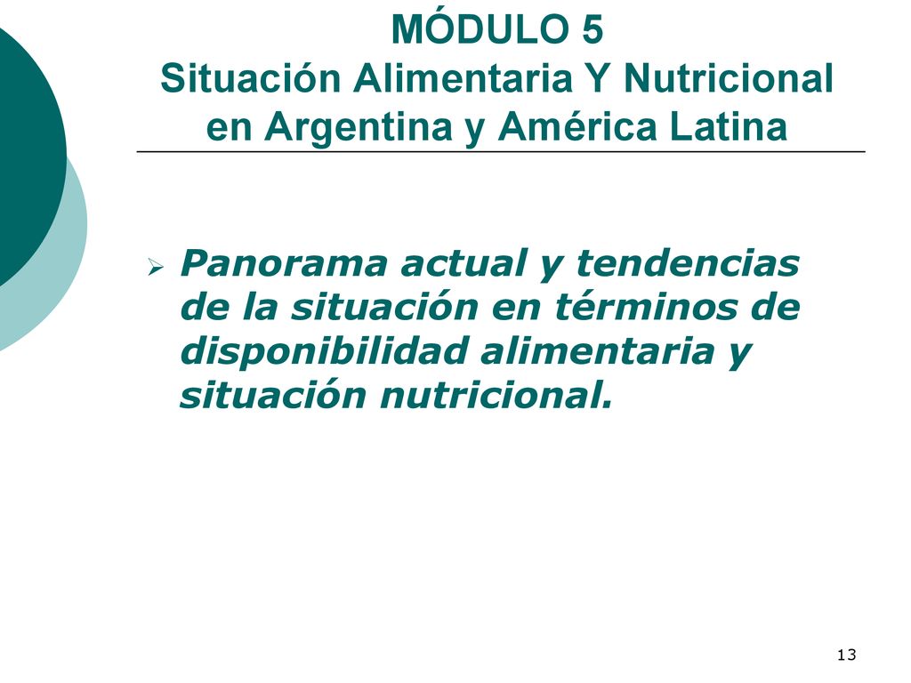 MÓDULO 5 Situación Alimentaria Y Nutricional en Argentina y América Latina