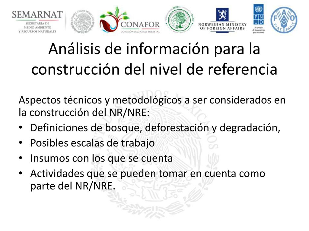 Análisis de información para la construcción del nivel de referencia