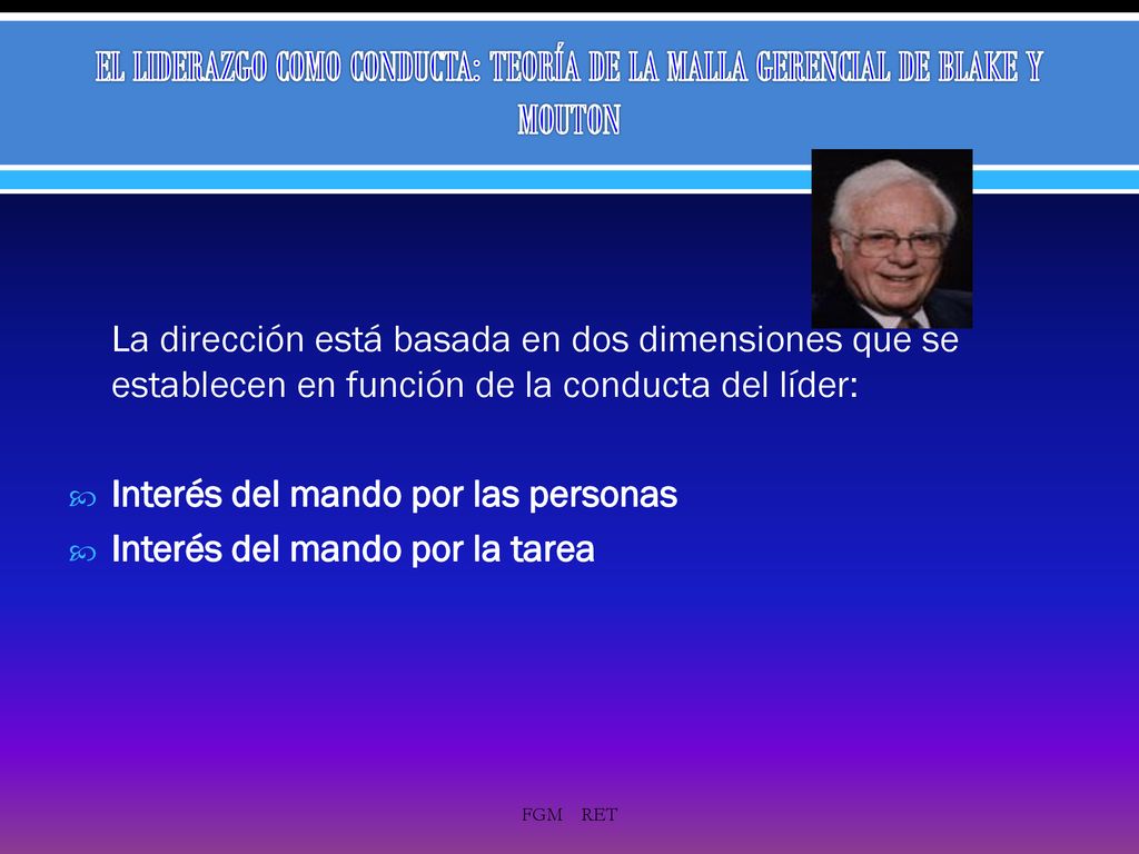 EL LIDERAZGO COMO CONDUCTA: TEORÍA DE LA MALLA GERENCIAL DE BLAKE Y MOUTON