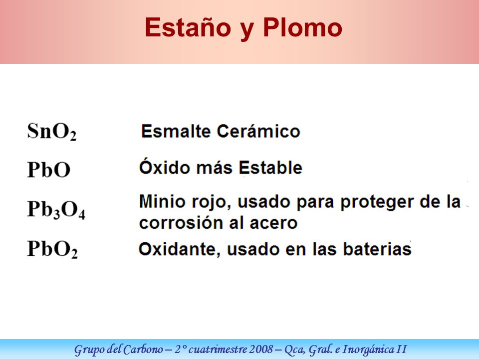 Grupo del Carbono – 2° cuatrimestre 2008 – Qca, Gral. e Inorgánica II