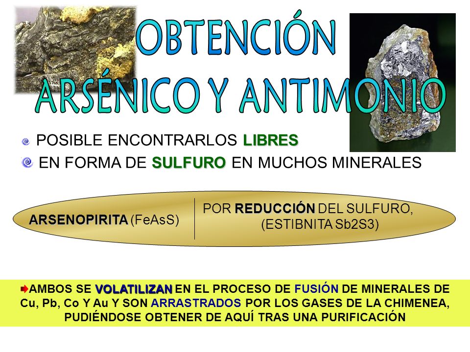 POSIBLE ENCONTRARLOS LIBRES EN FORMA DE SULFURO EN MUCHOS MINERALES