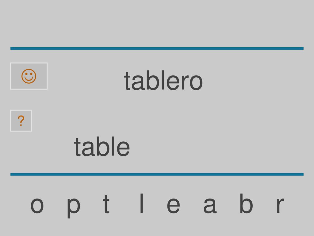  tablero table o p t l e a b r