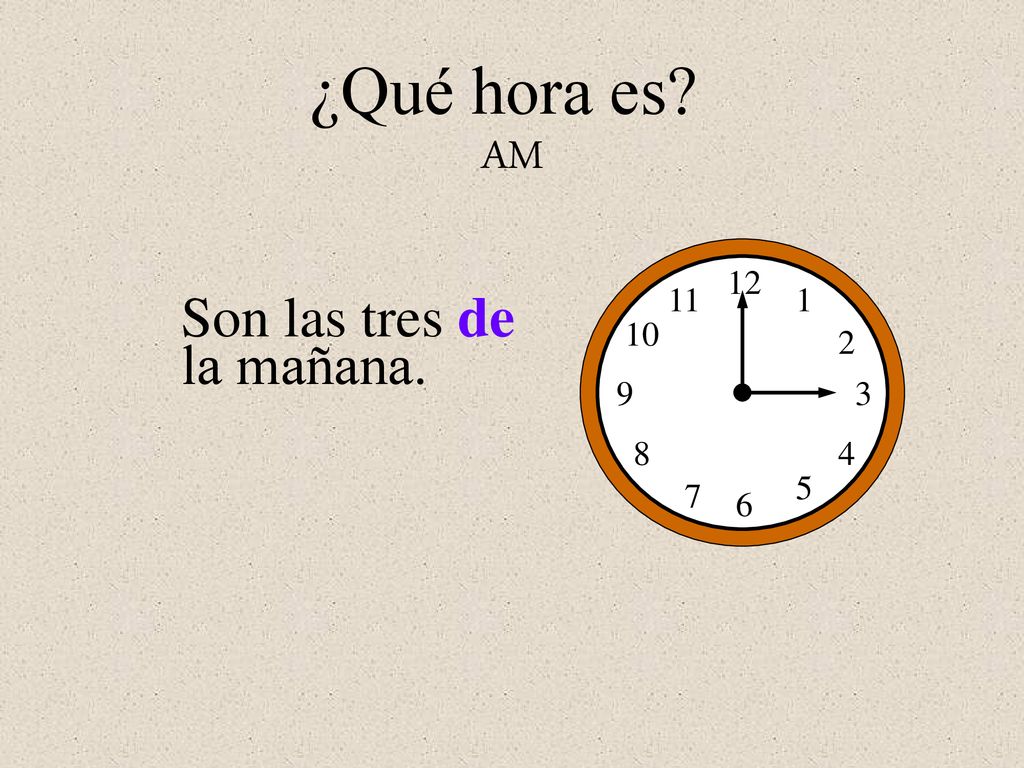 ¿Qué hora es AM Son las tres de la mañana.
