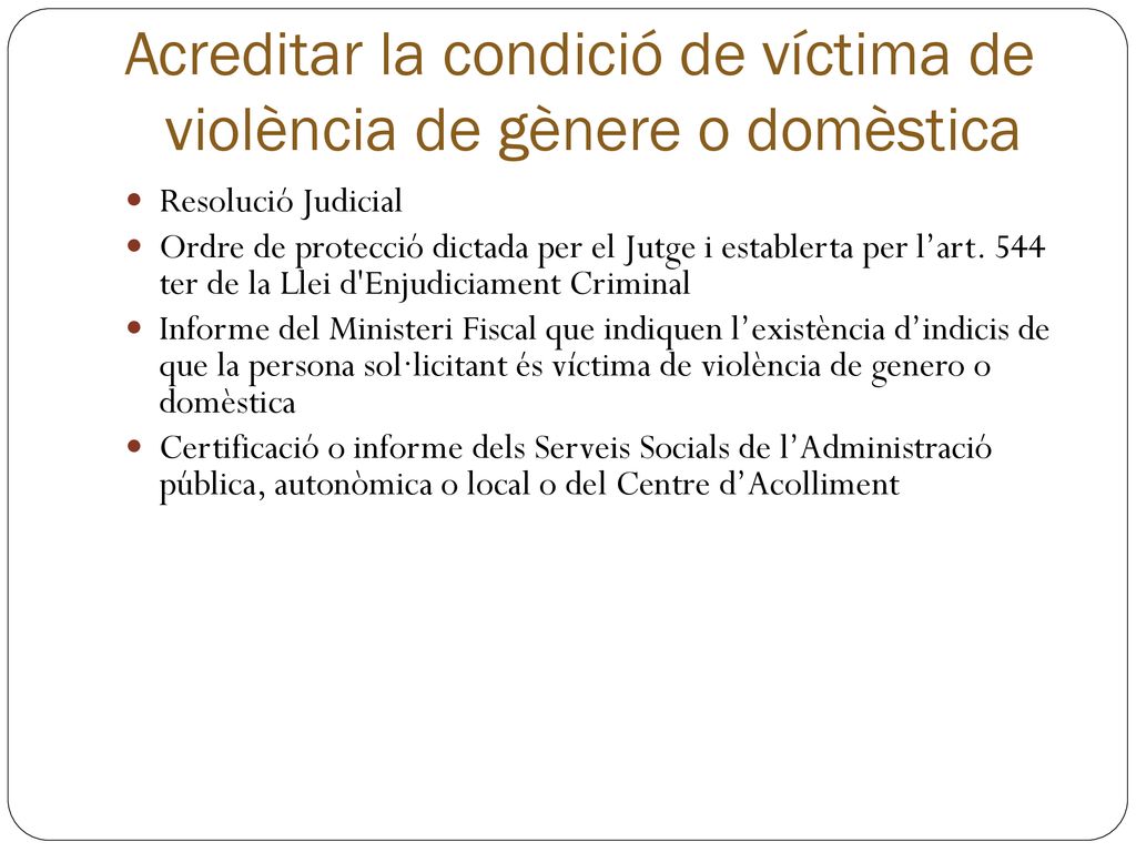 Acreditar la condició de víctima de violència de gènere o domèstica