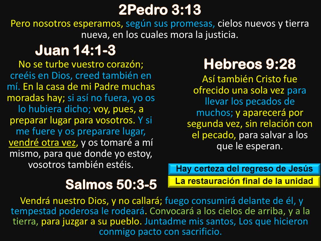 Hay certeza del regreso de Jesús La restauración final de la unidad
