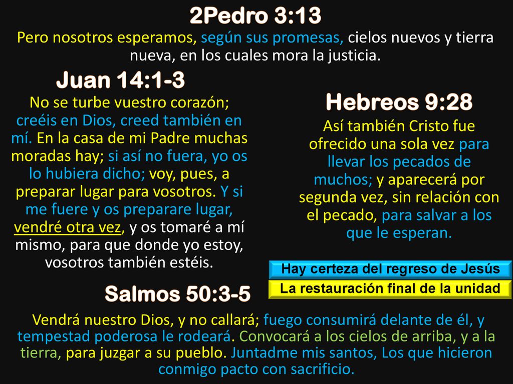 Hay certeza del regreso de Jesús La restauración final de la unidad