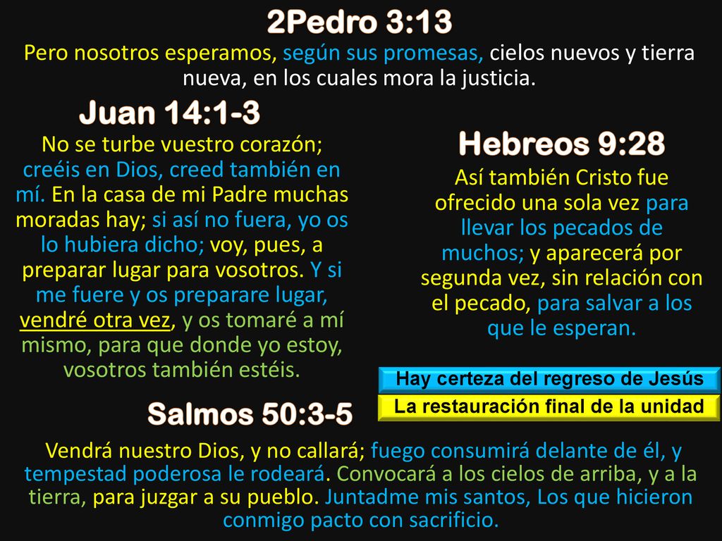 Hay certeza del regreso de Jesús La restauración final de la unidad