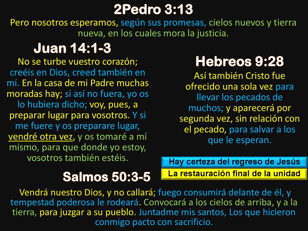 Hay certeza del regreso de Jesús La restauración final de la unidad