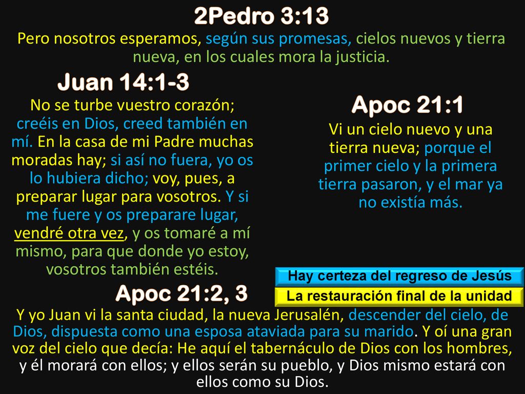 Hay certeza del regreso de Jesús La restauración final de la unidad