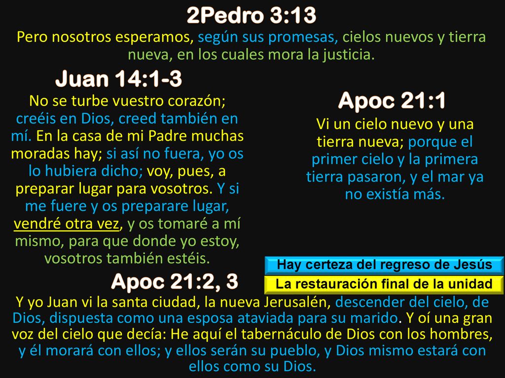 Hay certeza del regreso de Jesús La restauración final de la unidad