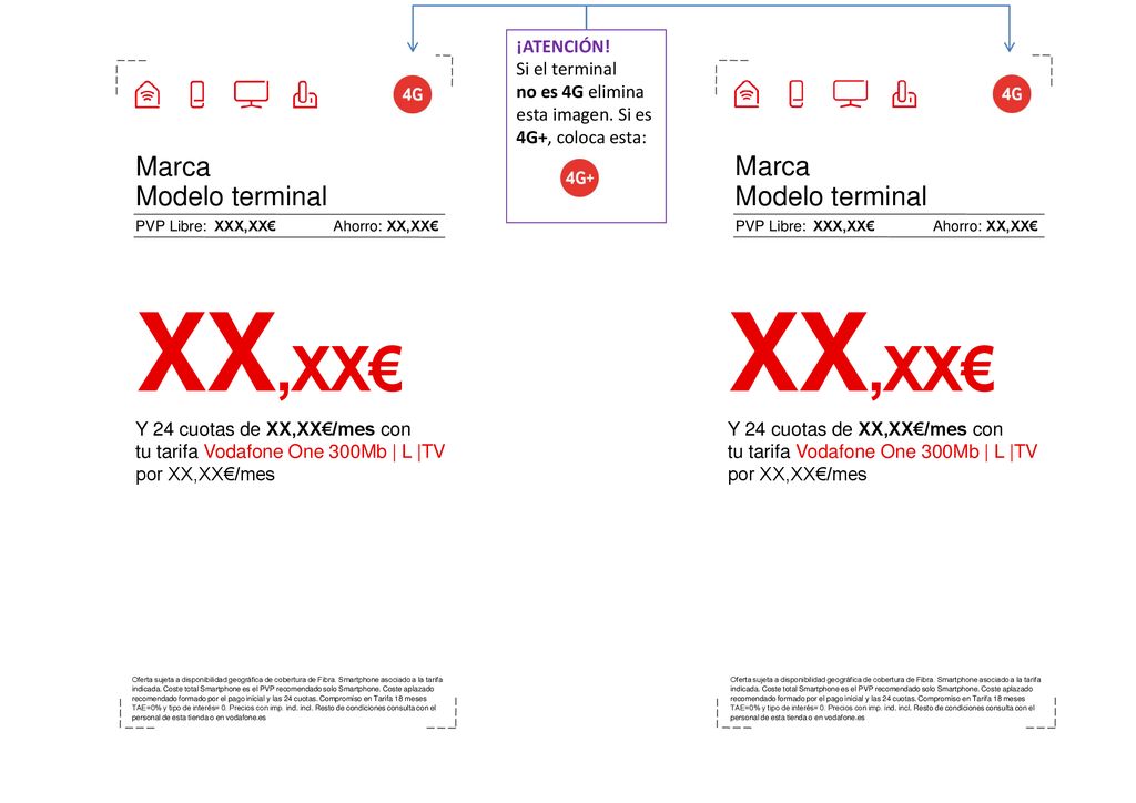 XX,XX€ XX,XX€ Marca Modelo terminal Marca Modelo terminal