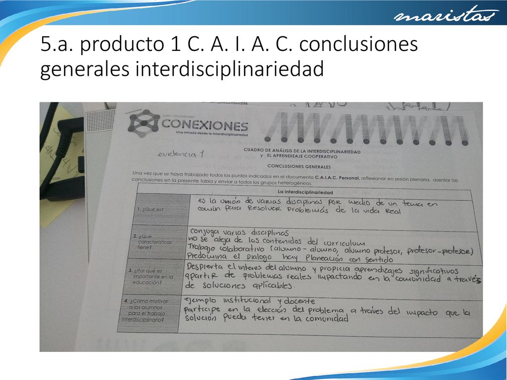 5.a. producto 1 C. A. I. A. C. conclusiones generales interdisciplinariedad