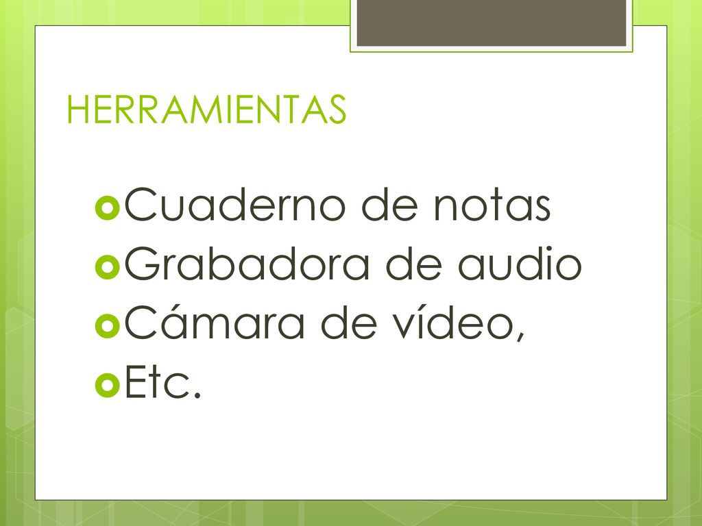 Cuaderno de notas Grabadora de audio Cámara de vídeo, Etc.