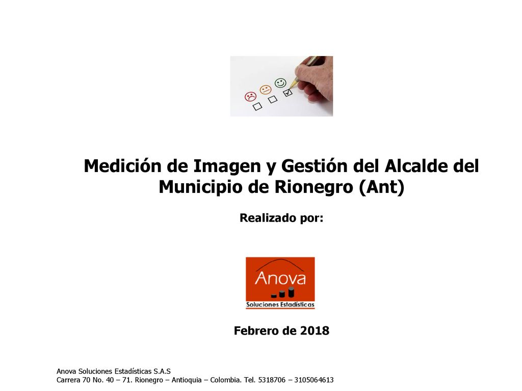 Medición de Imagen y Gestión del Alcalde del Municipio de Rionegro (Ant)