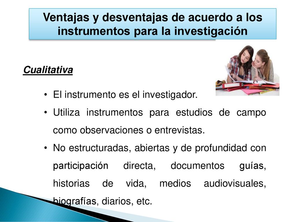 Ventajas y desventajas de acuerdo a los instrumentos para la investigación