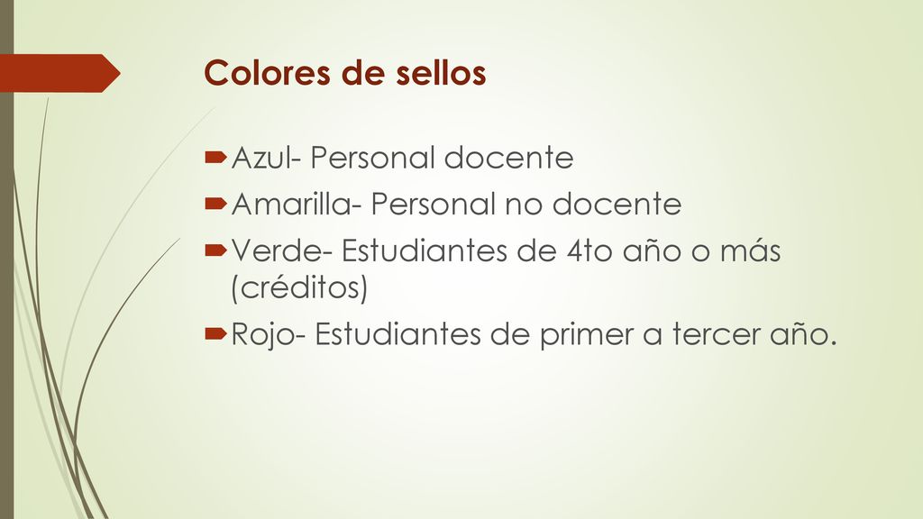 Colores de sellos Azul- Personal docente Amarilla- Personal no docente