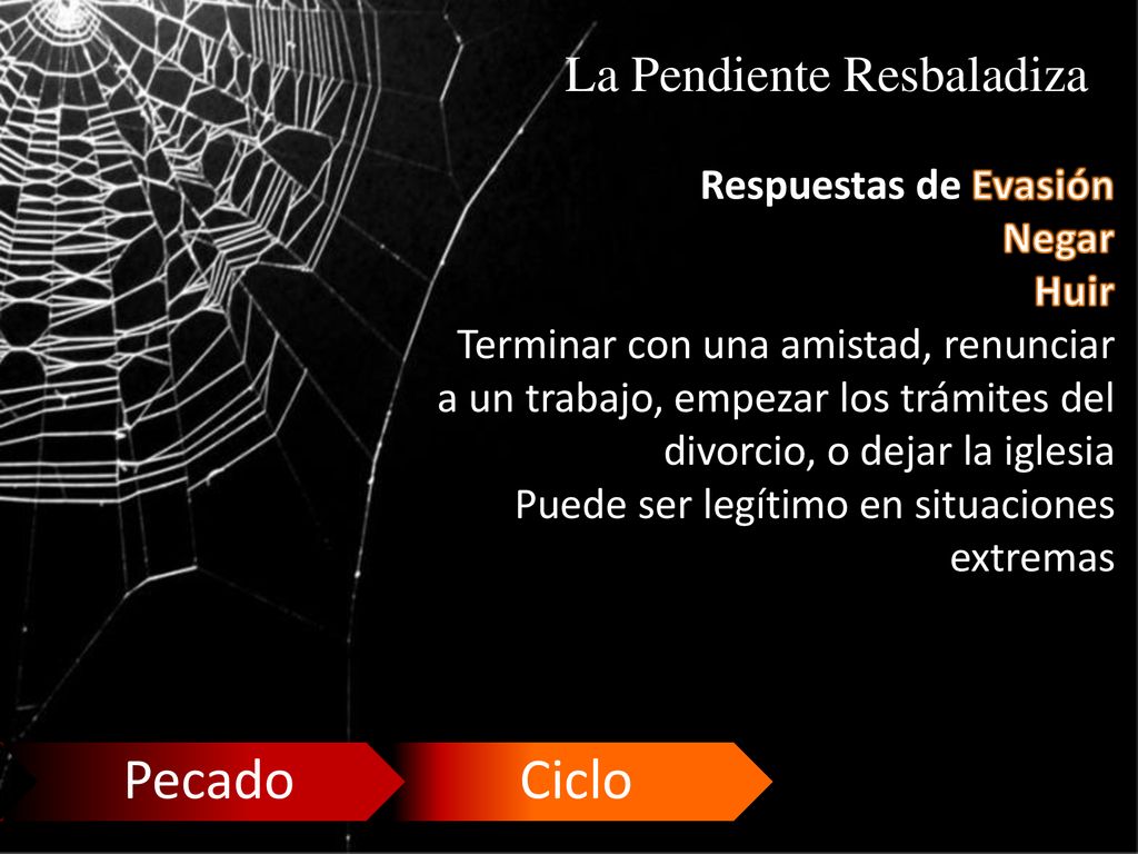 Pecado Ciclo La Pendiente Resbaladiza Respuestas de Evasión Negar Huir