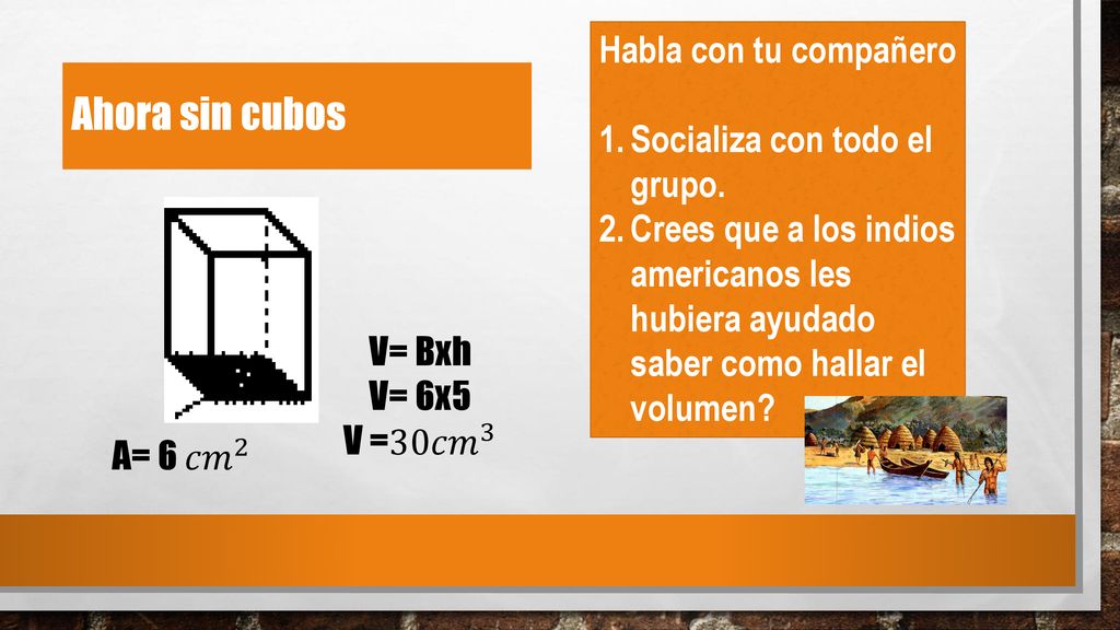 Ahora sin cubos Habla con tu compañero Socializa con todo el grupo.