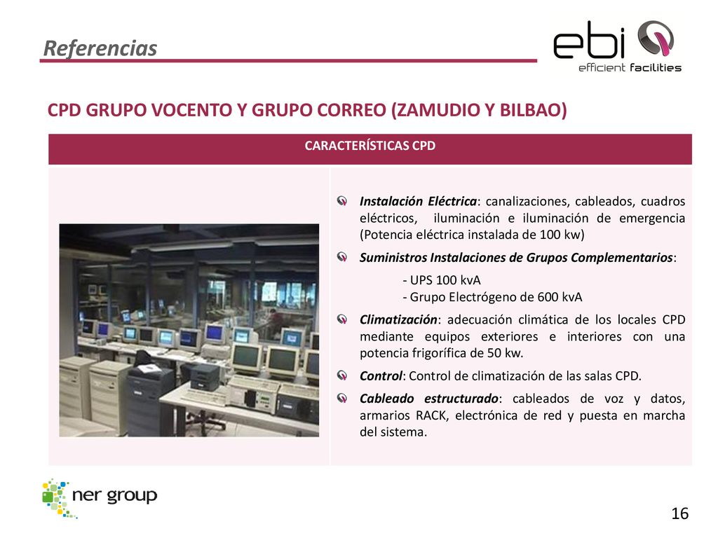 Referencias CPD GRUPO VOCENTO Y GRUPO CORREO (ZAMUDIO Y BILBAO)