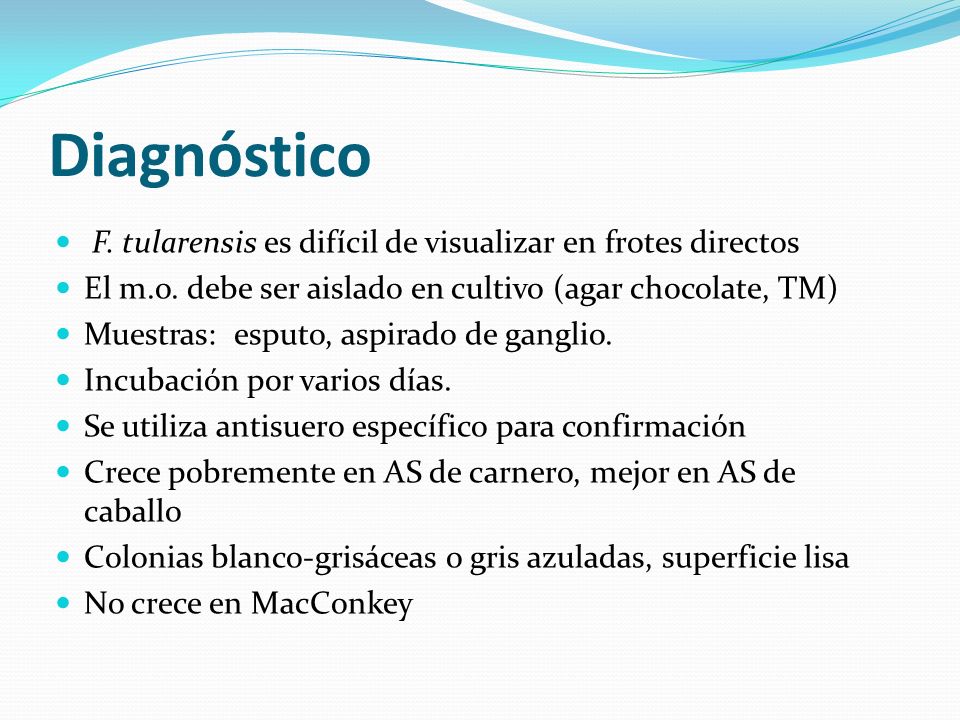 Diagnóstico F. tularensis es difícil de visualizar en frotes directos