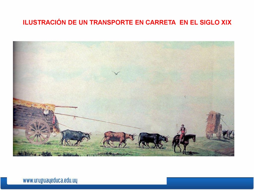 ILUSTRACIÓN DE UN TRANSPORTE EN CARRETA EN EL SIGLO XIX